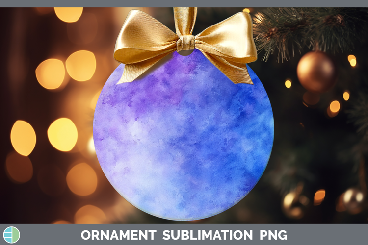 Watercolor Blue Purple Ornament Sublimation Bauble Designs
