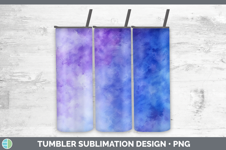 Watercolor Blue Purple Tumbler Sublimation 20 oz Skinny Tumb