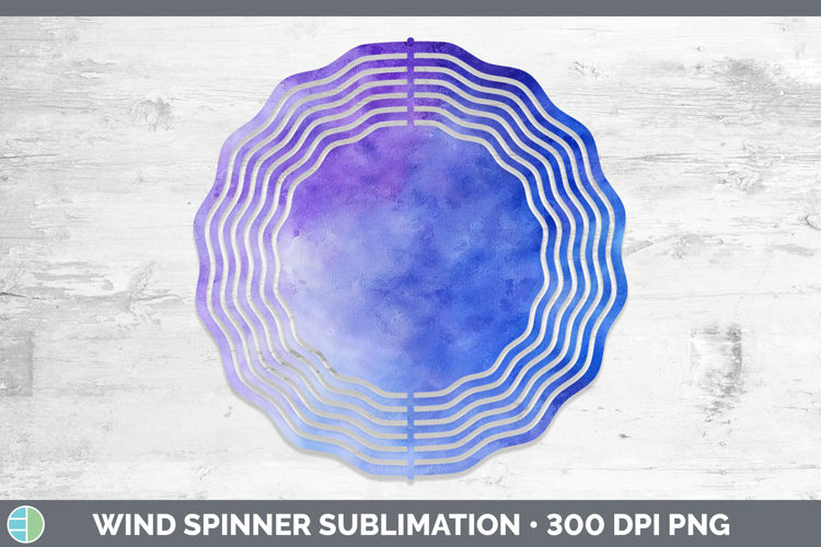 Watercolor Blue Purple Wind Spinner Sublimation Spinner Desi