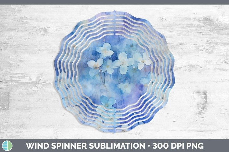 Watercolor Blue Wind Spinner Sublimation Spinner Designs