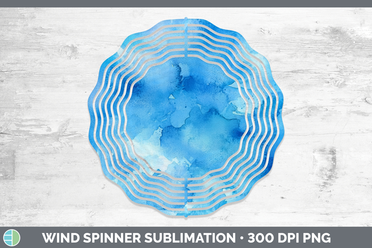 Watercolor Blue Wind Spinner Sublimation Spinner Designs