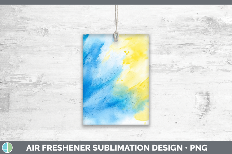 Watercolor Blue Yellow Air Freshener Sublimation Car Freshen