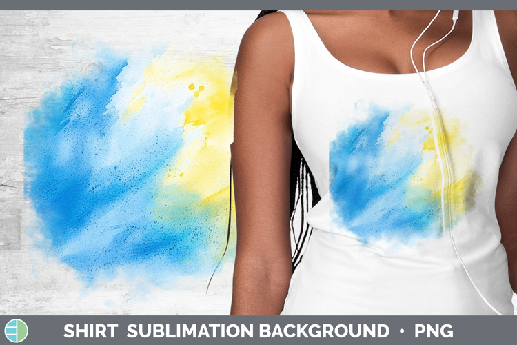 Watercolor Blue Yellow Shirt Sublimation Sublimation Backgro
