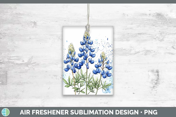 Watercolor Bluebonnet Air Freshener Sublimation Car Freshene