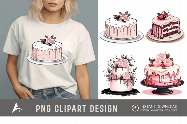 Watercolor Blush Cakes Clipart