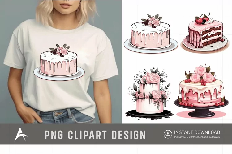 Watercolor Blush Cakes Clipart