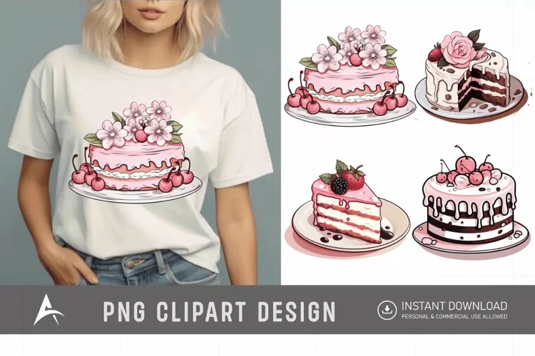 Watercolor Blush Cakes Clipart