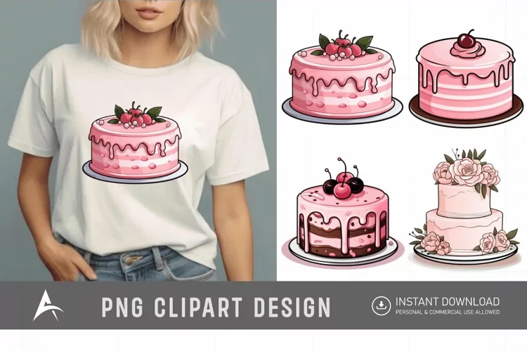 Watercolor Blush Cakes Clipart