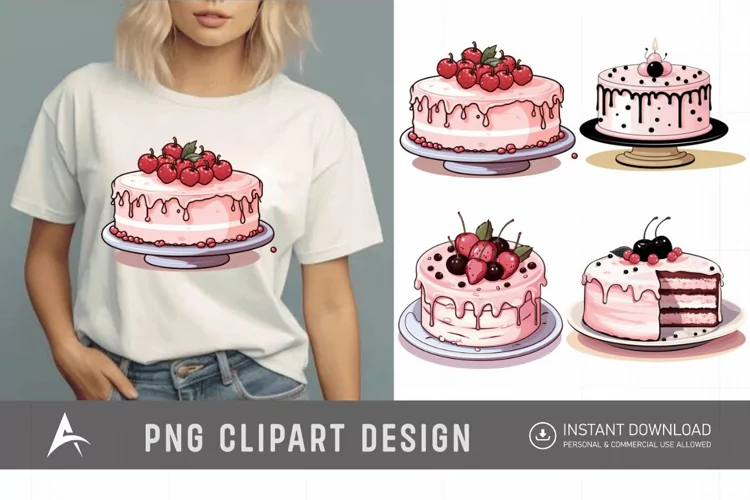 Watercolor Blush Cakes Clipart