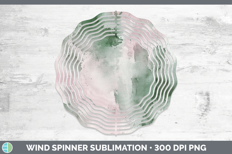 Watercolor Blush Sage Wind Spinner Sublimation Spinner Desig
