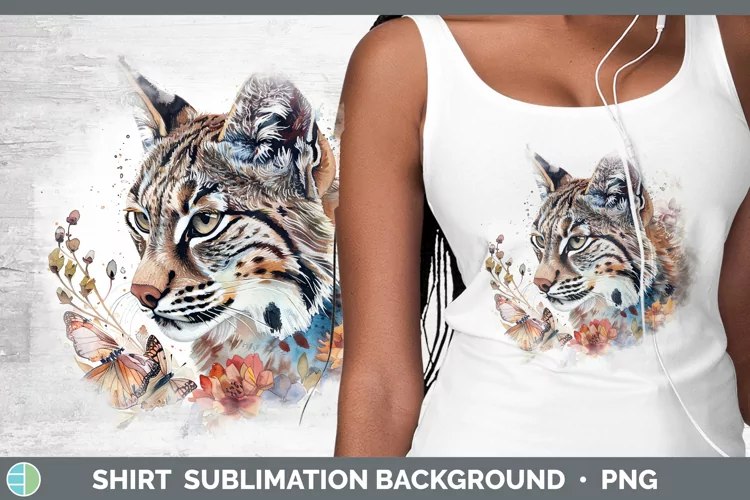 Watercolor Bobcat Shirt Sublimation Sublimation Background D