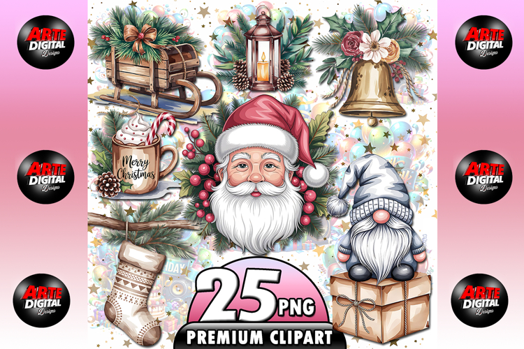 Boho Christmas Clipart Bundle