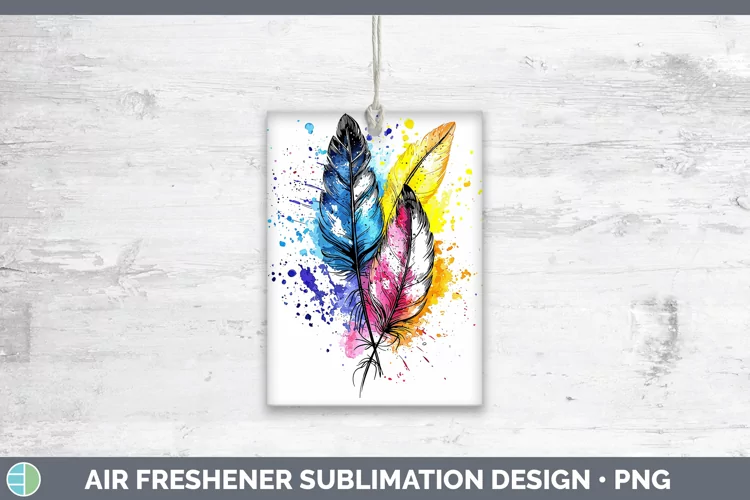 Watercolor Boho Feathers Air Freshener Sublimation Car Fresh