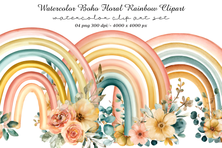 Watercolor Rainbow Png Image 17