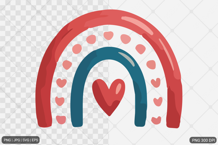 Watercolor Boho Rainbow Design SVG PNG