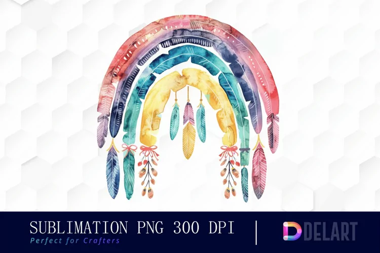 Boho Rainbow Art Clipart