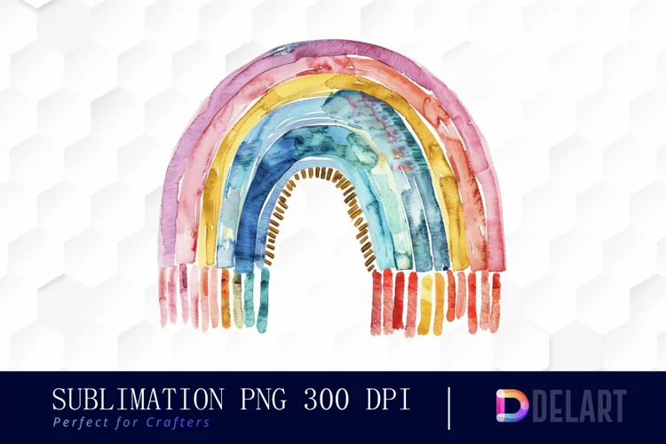 Boho Rainbow Illustration Clipart