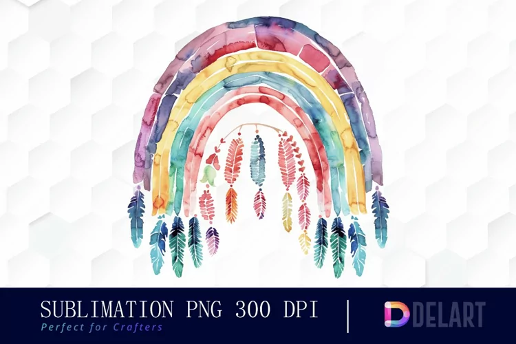 Boho Rainbow Art Clipart