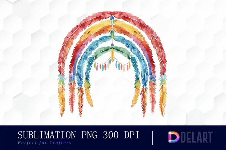 Boho Rainbow Illustration Clipart