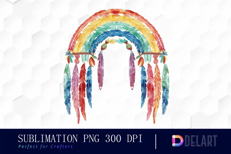 Boho Rainbow Illustration Clipart