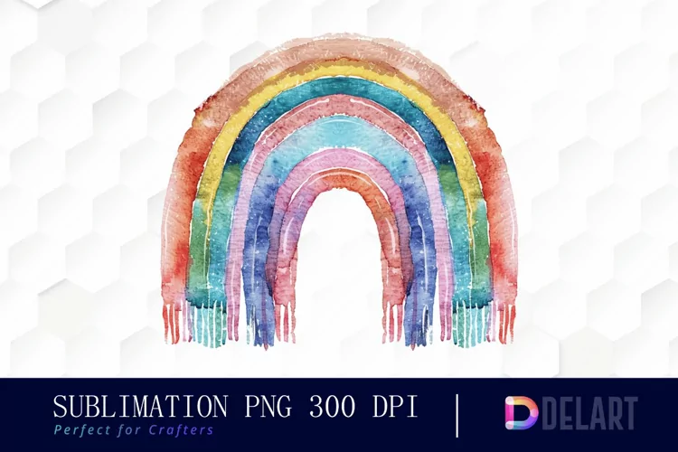 Boho Rainbow Sublimation PNG Clipart