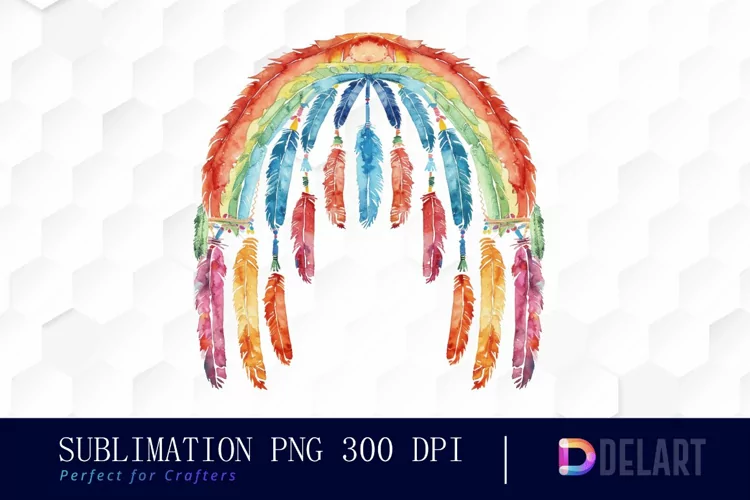 Boho Rainbow Graphics Clipart