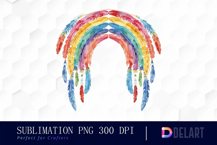 Boho Rainbow Sublimation PNG Clipart