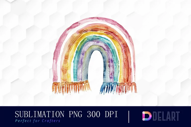 Boho Rainbow Illustration Clipart