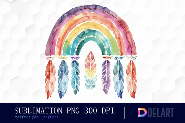 Boho Rainbow Graphics Clipart