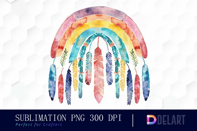 Boho Rainbow Graphics Clipart