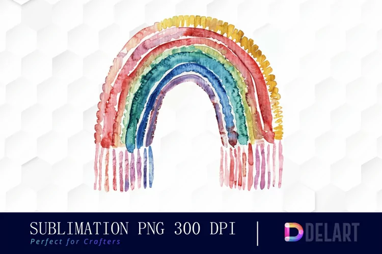 Boho Rainbow Sublimation PNG Clipart