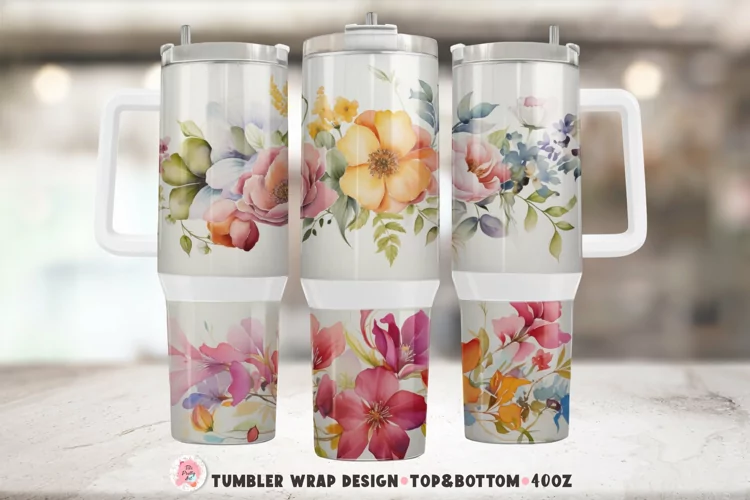 Watercolor Boho Tumbler Wrap Png | Tumbler 40oz