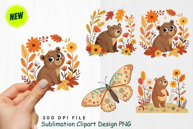 Watercolor Boho Woodland Animals Clipart