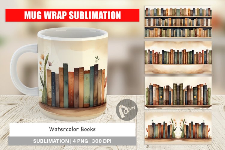 Watercolor Book Clipart Image 3