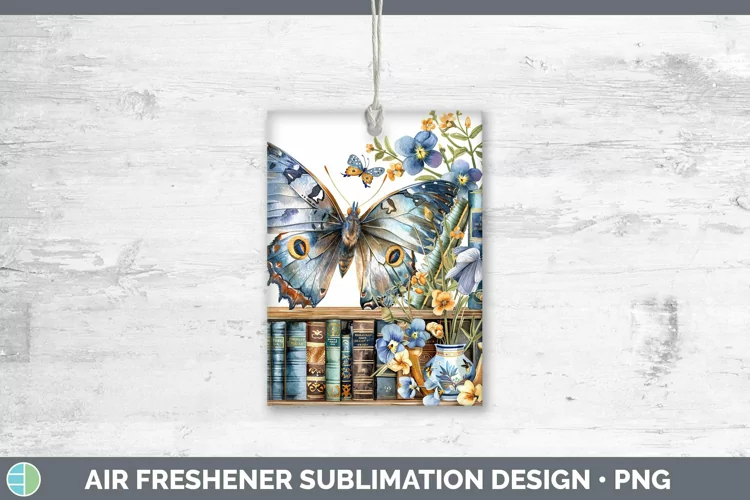 Watercolor Books Butterfly Air Freshener Sublimation Car Fre