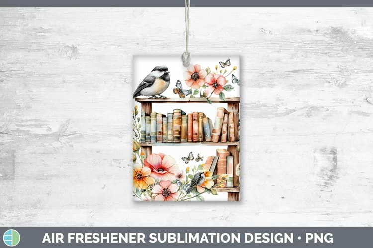 Watercolor Books Chickadee Air Freshener Sublimation Car Fre