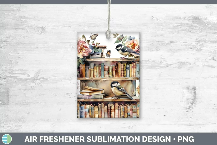 Watercolor Books Chickadee Air Freshener Sublimation Car Fre