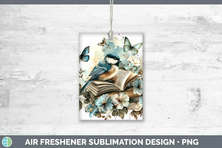 Watercolor Books Chickadee Air Freshener Sublimation Car Fre
