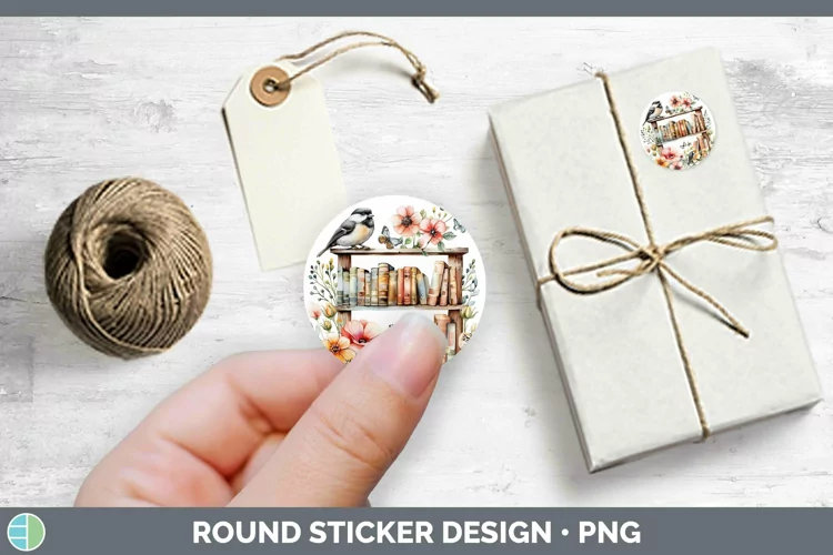 Watercolor Books Chickadee Stickers | Round Labels Designs