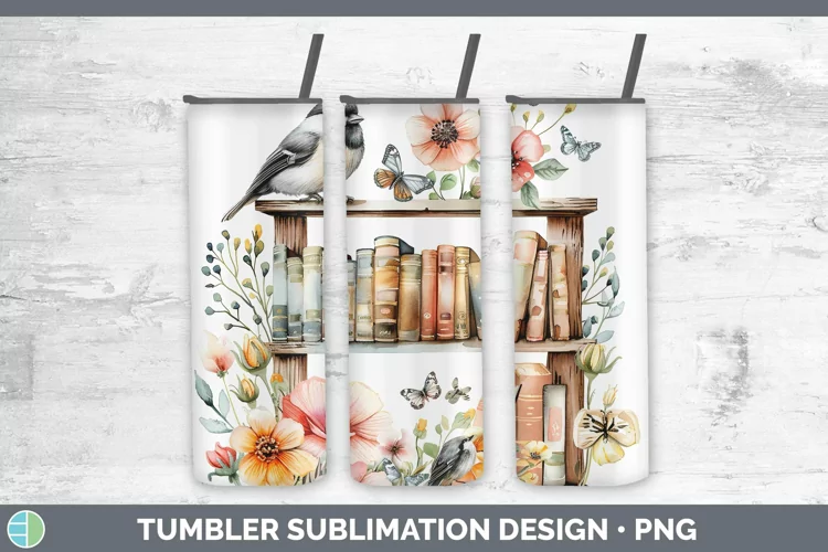 Watercolor Books Chickadee Tumbler Sublimation 20 oz Skinny