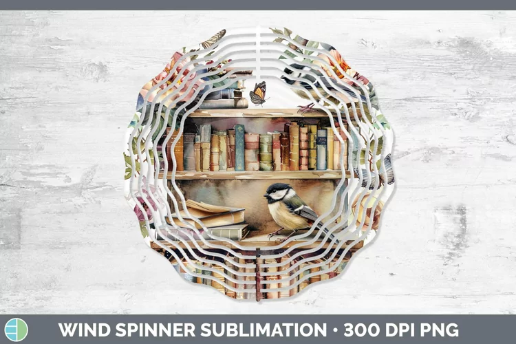 Watercolor Books Chickadee Wind Spinner Sublimation Spinner