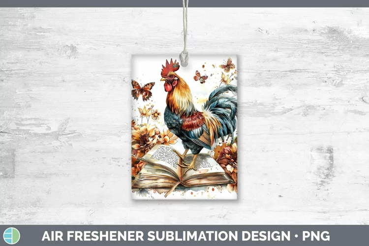 Watercolor Books Chicken Air Freshener Sublimation Car Fresh