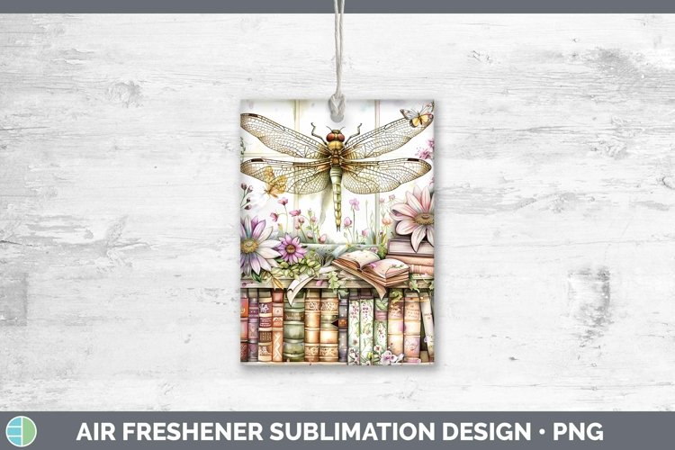 Watercolor Books Dragonfly Air Freshener Sublimation Car Fre