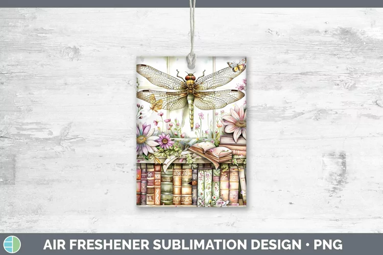 Watercolor Books Dragonfly Air Freshener Sublimation Car Fre
