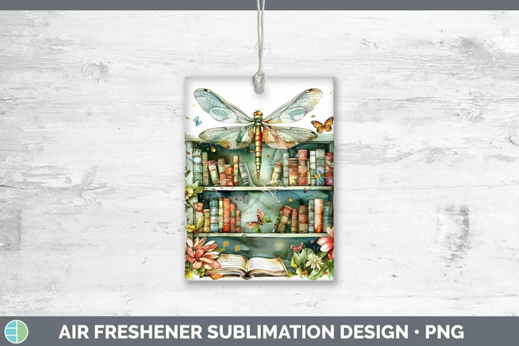 Watercolor Books Dragonfly Air Freshener Sublimation Car Fre