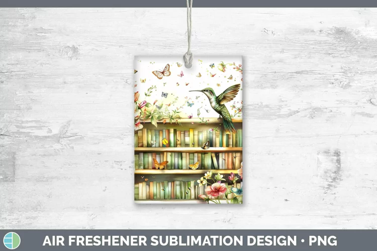 Watercolor Books Hummingbird Air Freshener Sublimation Car F