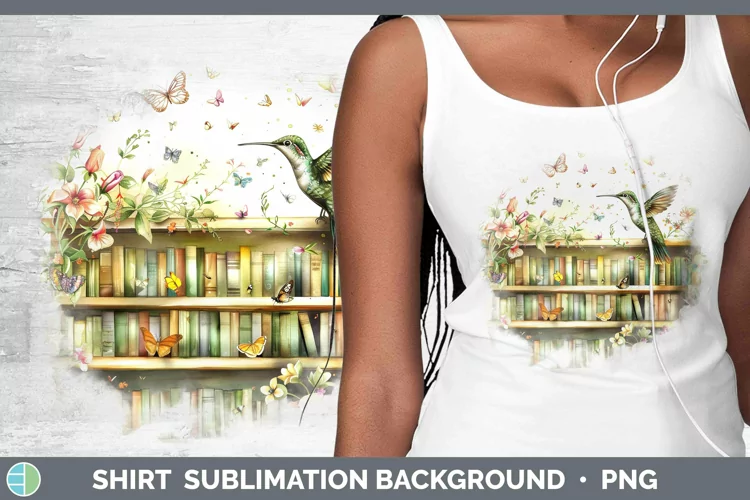 Watercolor Books Hummingbird Shirt Sublimation Sublimation B