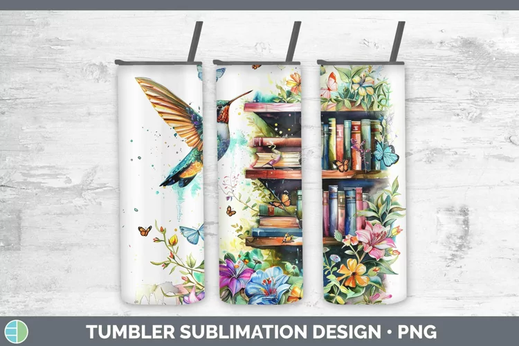 Watercolor Books Hummingbird Tumbler Sublimation 20 oz Skinn