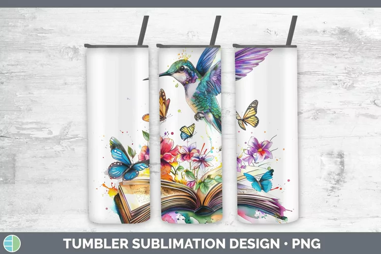 Watercolor Books Hummingbird Tumbler Sublimation 20 oz Skinn
