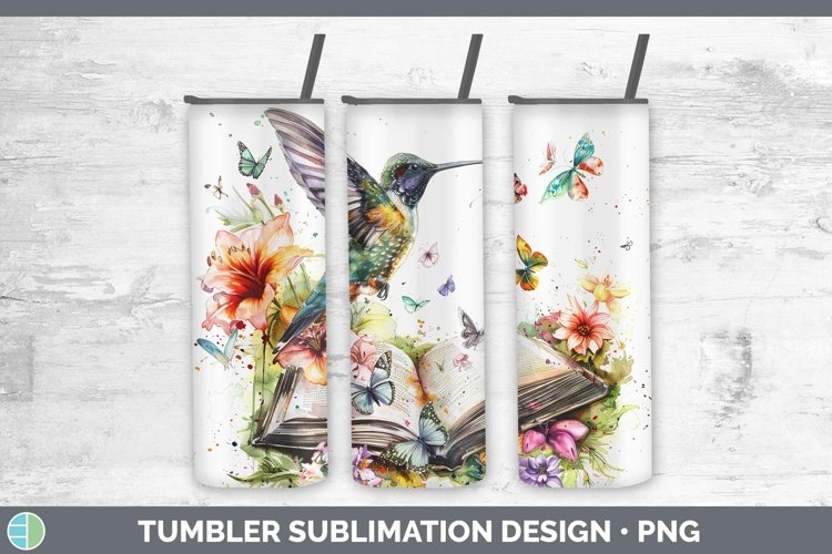 Watercolor Books Hummingbird Tumbler Sublimation 20 oz Skinn